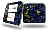 Twisted Garden Blue and Yellow - Decal Style Vinyl Skin fits Nintendo 2DS - 2DS NOT INCLUDED
