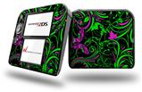 Twisted Garden Green and Hot Pink - Decal Style Vinyl Skin fits Nintendo 2DS - 2DS NOT INCLUDED