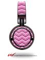 Decal style Skin Wrap for Sony MDR ZX100 Headphones Zig Zag Pinks (HEADPHONES  NOT INCLUDED)