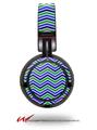 Decal style Skin Wrap for Sony MDR ZX100 Headphones Zig Zag Blue Green (HEADPHONES  NOT INCLUDED)