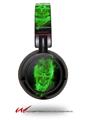Decal style Skin Wrap for Sony MDR ZX100 Headphones Flaming Fire Skull Green (HEADPHONES  NOT INCLUDED)