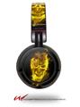 Decal style Skin Wrap for Sony MDR ZX100 Headphones Flaming Fire Skull Yellow (HEADPHONES  NOT INCLUDED)