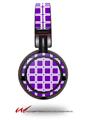 Decal style Skin Wrap for Sony MDR ZX100 Headphones Squared Purple (HEADPHONES  NOT INCLUDED)