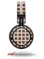 Decal style Skin Wrap for Sony MDR ZX100 Headphones Squared Chocolate Brown (HEADPHONES  NOT INCLUDED)