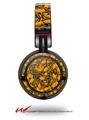 Decal style Skin Wrap for Sony MDR ZX100 Headphones Scattered Skulls Orange (HEADPHONES  NOT INCLUDED)