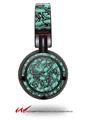 Decal style Skin Wrap for Sony MDR ZX100 Headphones Scattered Skulls Seafoam Green (HEADPHONES  NOT INCLUDED)