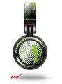 Decal style Skin Wrap for Sony MDR ZX100 Headphones Halftone Splatter Green White (HEADPHONES  NOT INCLUDED)