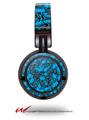 Decal style Skin Wrap for Sony MDR ZX100 Headphones Scattered Skulls Neon Blue (HEADPHONES NOT INCLUDED)