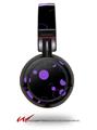 Decal style Skin Wrap for Sony MDR ZX100 Headphones Lots of Dots Purple on Black (HEADPHONES  NOT INCLUDED)