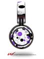 Decal style Skin Wrap for Sony MDR ZX100 Headphones Lots of Dots Purple on White (HEADPHONES  NOT INCLUDED)