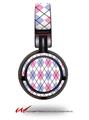 Decal style Skin Wrap for Sony MDR ZX100 Headphones Argyle Pink and Blue (HEADPHONES  NOT INCLUDED)