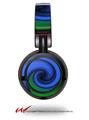 Decal style Skin Wrap for Sony MDR ZX100 Headphones Alecias Swirl 01 Blue (HEADPHONES  NOT INCLUDED)