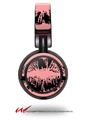 Decal style Skin Wrap for Sony MDR ZX100 Headphones Big Kiss Lips Black on Pink (HEADPHONES  NOT INCLUDED)