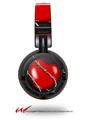 Decal style Skin Wrap for Sony MDR ZX100 Headphones Barbwire Heart Red (HEADPHONES  NOT INCLUDED)