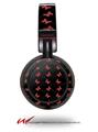 Decal style Skin Wrap for Sony MDR ZX100 Headphones Pastel Butterflies Red on Black (HEADPHONES  NOT INCLUDED)