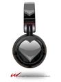 Decal style Skin Wrap for Sony MDR ZX100 Headphones Glass Heart Grunge Gray (HEADPHONES  NOT INCLUDED)