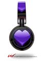 Decal style Skin Wrap for Sony MDR ZX100 Headphones Glass Heart Grunge Purple (HEADPHONES  NOT INCLUDED)