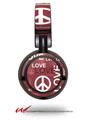 Decal style Skin Wrap for Sony MDR ZX100 Headphones Love and Peace Pink (HEADPHONES  NOT INCLUDED)