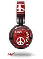Decal style Skin Wrap for Sony MDR ZX100 Headphones Love and Peace Red (HEADPHONES  NOT INCLUDED)