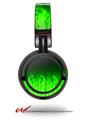 Decal style Skin Wrap for Sony MDR ZX100 Headphones Fire Green (HEADPHONES  NOT INCLUDED)