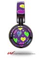 Decal style Skin Wrap for Sony MDR ZX100 Headphones Crazy Hearts (HEADPHONES  NOT INCLUDED)
