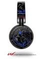 Decal style Skin Wrap for Sony MDR ZX100 Headphones Twisted Garden Gray and Blue (HEADPHONES  NOT INCLUDED)