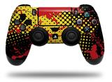 WraptorSkinz Skin compatible with Sony PS4 Dualshock Controller PlayStation 4 Original Slim and Pro Halftone Splatter Yellow Red (CONTROLLER NOT INCLUDED)