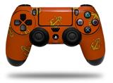 WraptorSkinz Skin compatible with Sony PS4 Dualshock Controller PlayStation 4 Original Slim and Pro Anchors Away Burnt Orange (CONTROLLER NOT INCLUDED)