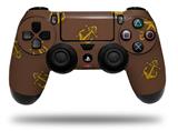 WraptorSkinz Skin compatible with Sony PS4 Dualshock Controller PlayStation 4 Original Slim and Pro Anchors Away Chocolate Brown (CONTROLLER NOT INCLUDED)