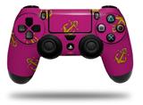 WraptorSkinz Skin compatible with Sony PS4 Dualshock Controller PlayStation 4 Original Slim and Pro Anchors Away Fuschia Hot Pink (CONTROLLER NOT INCLUDED)