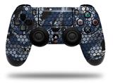 WraptorSkinz Skin compatible with Sony PS4 Dualshock Controller PlayStation 4 Original Slim and Pro HEX Mesh Camo 01 Blue (CONTROLLER NOT INCLUDED)
