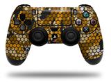 WraptorSkinz Skin compatible with Sony PS4 Dualshock Controller PlayStation 4 Original Slim and Pro HEX Mesh Camo 01 Orange (CONTROLLER NOT INCLUDED)
