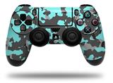 WraptorSkinz Skin compatible with Sony PS4 Dualshock Controller PlayStation 4 Original Slim and Pro WraptorCamo Old School Camouflage Camo Neon Teal (CONTROLLER NOT INCLUDED)