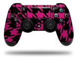 WraptorSkinz Skin compatible with Sony PS4 Dualshock Controller PlayStation 4 Original Slim and Pro Houndstooth Hot Pink on Black (CONTROLLER NOT INCLUDED)