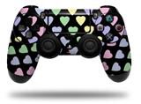 WraptorSkinz Skin compatible with Sony PS4 Dualshock Controller PlayStation 4 Original Slim and Pro Pastel Hearts on Black (CONTROLLER NOT INCLUDED)