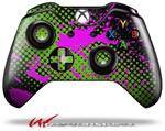 Decal Style Skin for Microsoft XBOX One Wireless Controller Halftone Splatter Hot Pink Green - (CONTROLLER NOT INCLUDED)