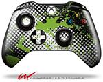 Decal Style Skin for Microsoft XBOX One Wireless Controller Halftone Splatter Green White - (CONTROLLER NOT INCLUDED)