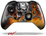 Decal Style Skin for Microsoft XBOX One Wireless Controller Chrome Skull on Fire - (CONTROLLER NOT INCLUDED)