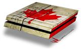 Vinyl Decal Skin Wrap compatible with Sony PlayStation 4 Original Console Painted Faded and Cracked Canadian Canada Flag (PS4 NOT INCLUDED)