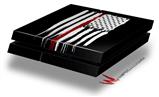 Vinyl Decal Skin Wrap compatible with Sony PlayStation 4 Original Console Brushed USA American Flag Red Line (PS4 NOT INCLUDED)