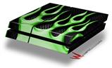 Vinyl Decal Skin Wrap compatible with Sony PlayStation 4 Original Console Metal Flames Green (PS4 NOT INCLUDED)