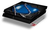 Vinyl Decal Skin Wrap compatible with Sony PlayStation 4 Original Console Barbwire Heart Blue (PS4 NOT INCLUDED)