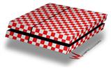 Vinyl Decal Skin Wrap compatible with Sony PlayStation 4 Original Console Checkered Canvas Red and White (PS4 NOT INCLUDED)