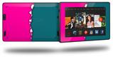 Ripped Colors Hot Pink Seafoam Green - Decal Style Skin fits 2013 Amazon Kindle Fire HD 7 inch