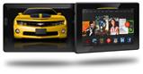 2010 Chevy Camaro Yellow - Black Stripes on Black - Decal Style Skin fits 2013 Amazon Kindle Fire HD 7 inch