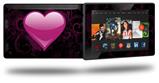 Glass Heart Grunge Hot Pink - Decal Style Skin fits 2013 Amazon Kindle Fire HD 7 inch
