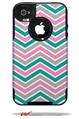 Zig Zag Teal Pink and Gray - Decal Style Vinyl Skin fits Otterbox Commuter iPhone4/4s Case (CASE SOLD SEPARATELY)