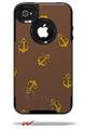 Anchors Away Chocolate Brown - Decal Style Vinyl Skin fits Otterbox Commuter iPhone4/4s Case (CASE SOLD SEPARATELY)