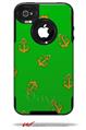 Anchors Away Green - Decal Style Vinyl Skin fits Otterbox Commuter iPhone4/4s Case (CASE SOLD SEPARATELY)
