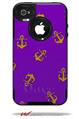 Anchors Away Purple - Decal Style Vinyl Skin fits Otterbox Commuter iPhone4/4s Case (CASE SOLD SEPARATELY)